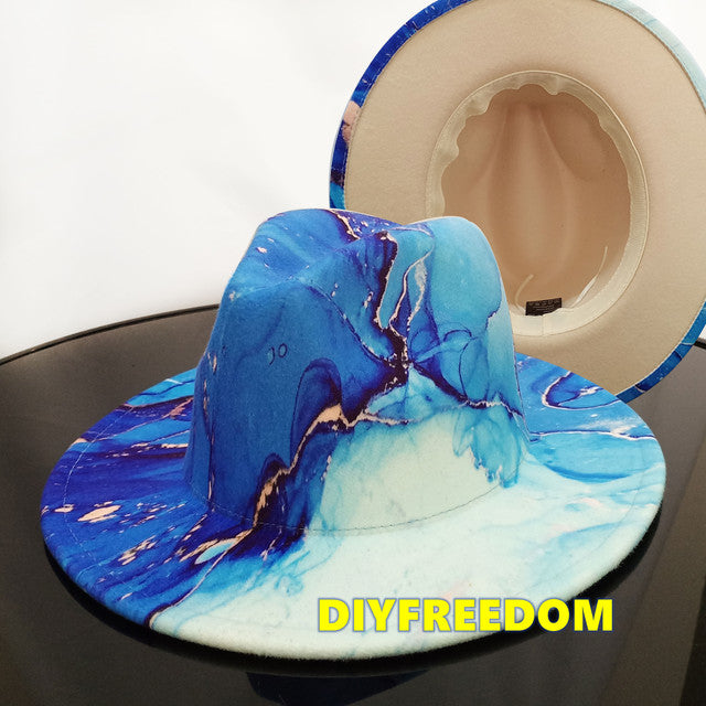 Natural Landscape Tie-dye Fedora Hat