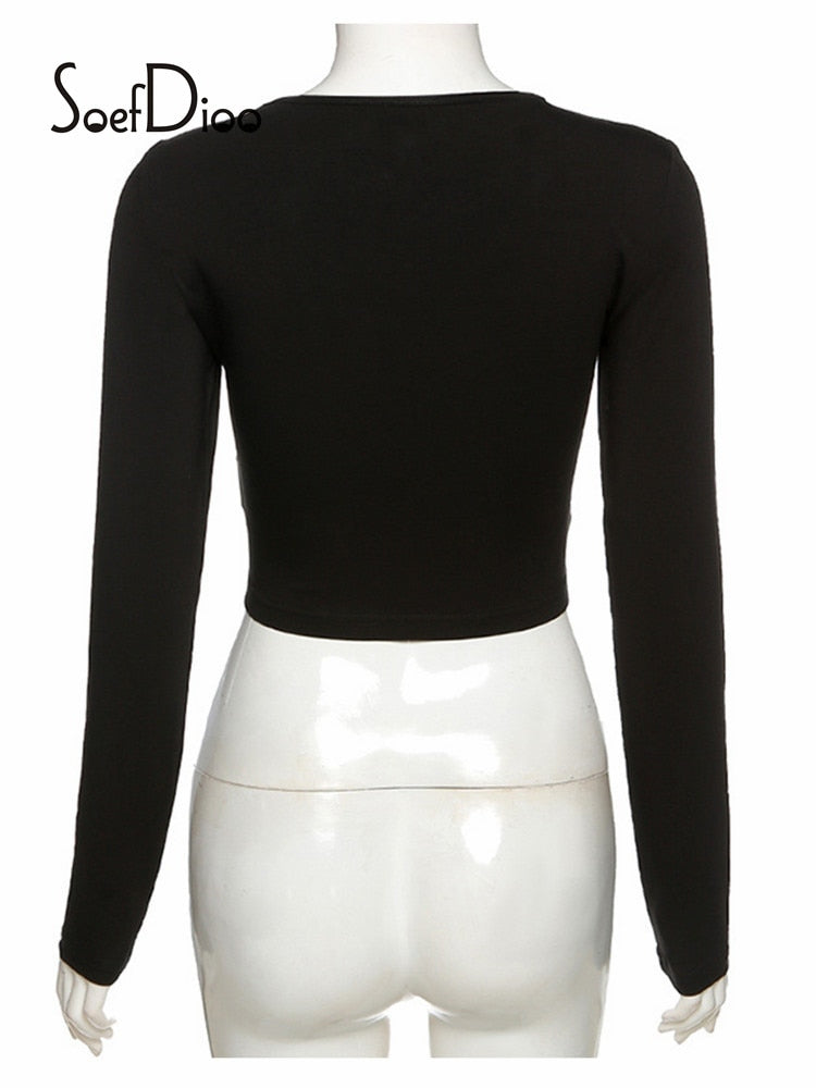 Asymmetric Collar Crop Top